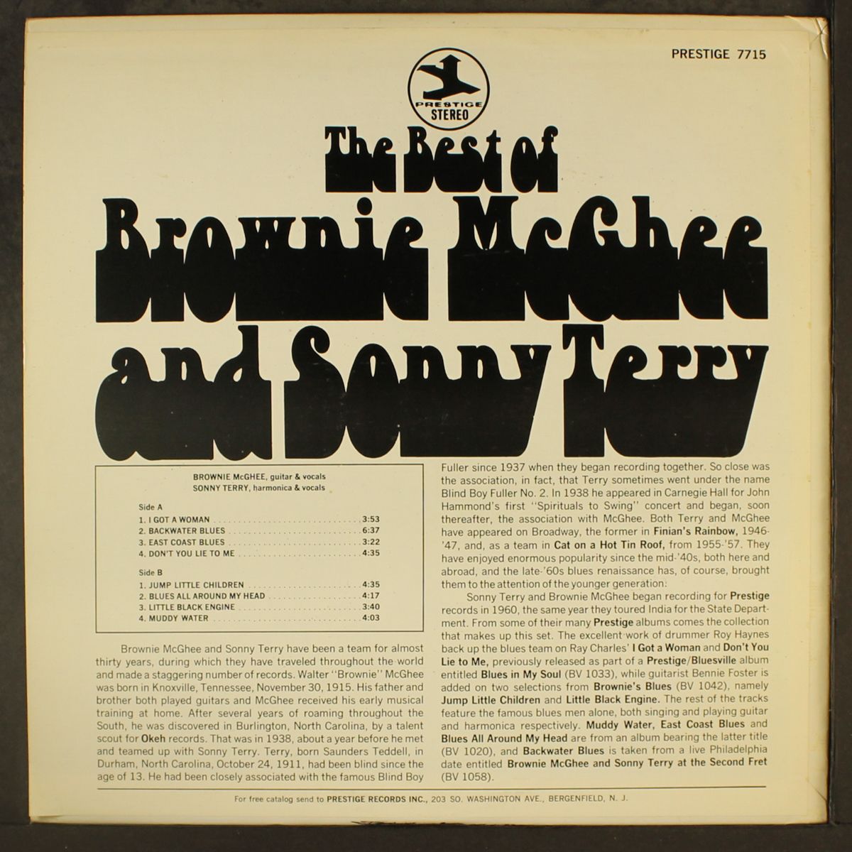 best of by BROWNIE MCGHEE & SONNY TERRY