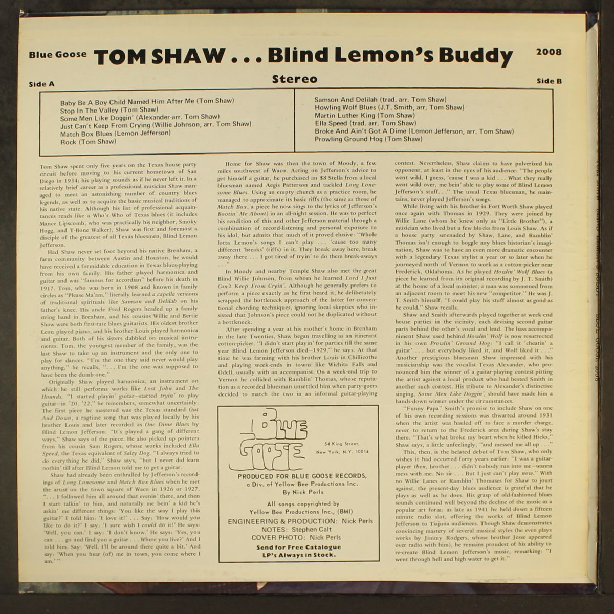 blind lemon's buddy by TOM SHAW