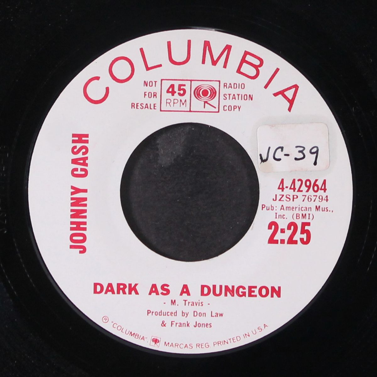 dark as a dungeon / understand your man by JOHNNY CASH