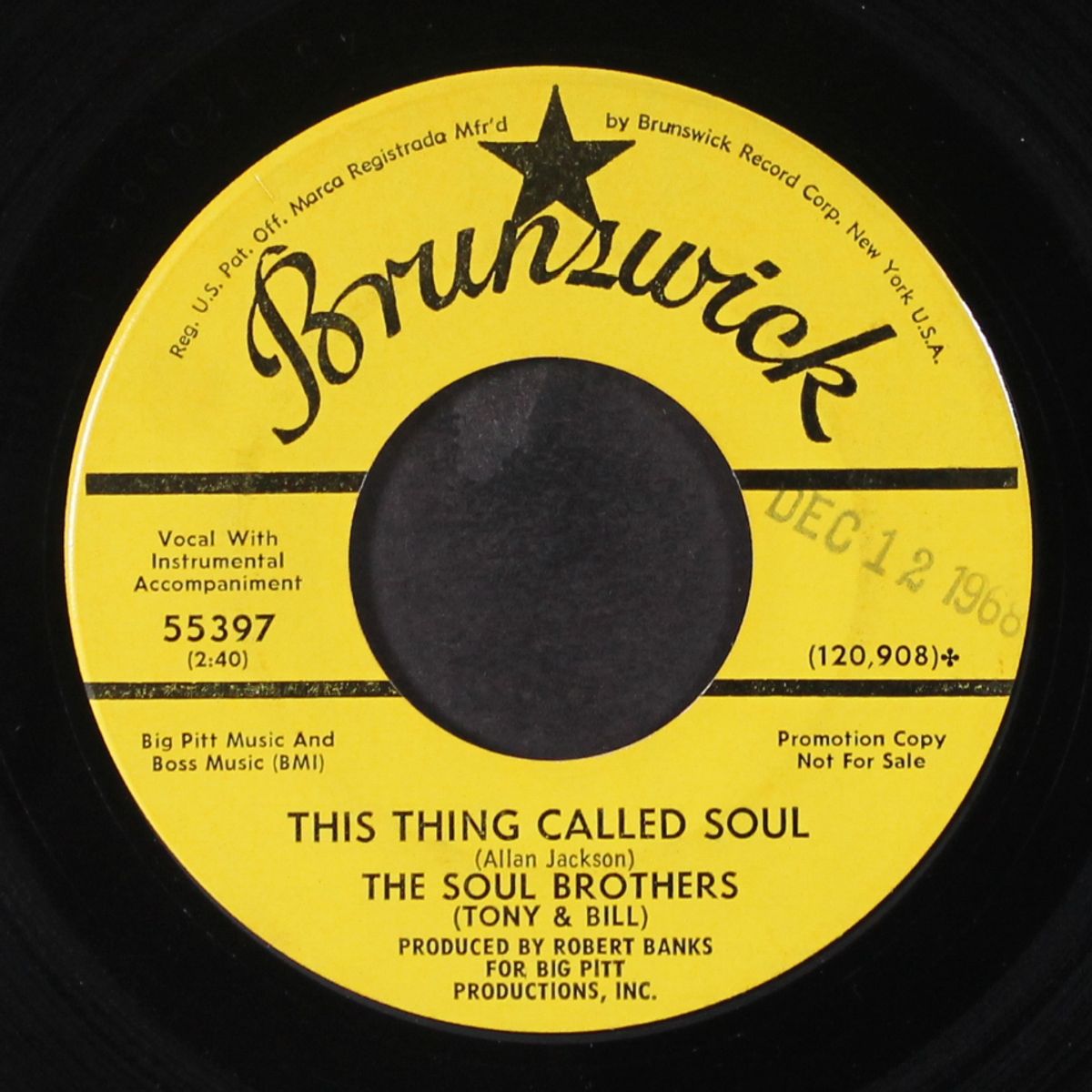 she put a hurting on me / this thing called soul by SOUL BROTHERS