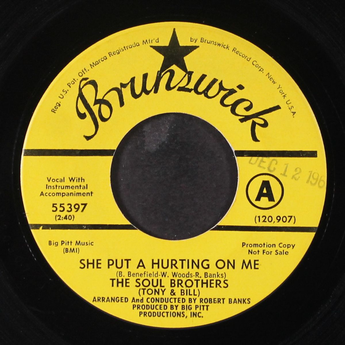 she put a hurting on me / this thing called soul by SOUL BROTHERS