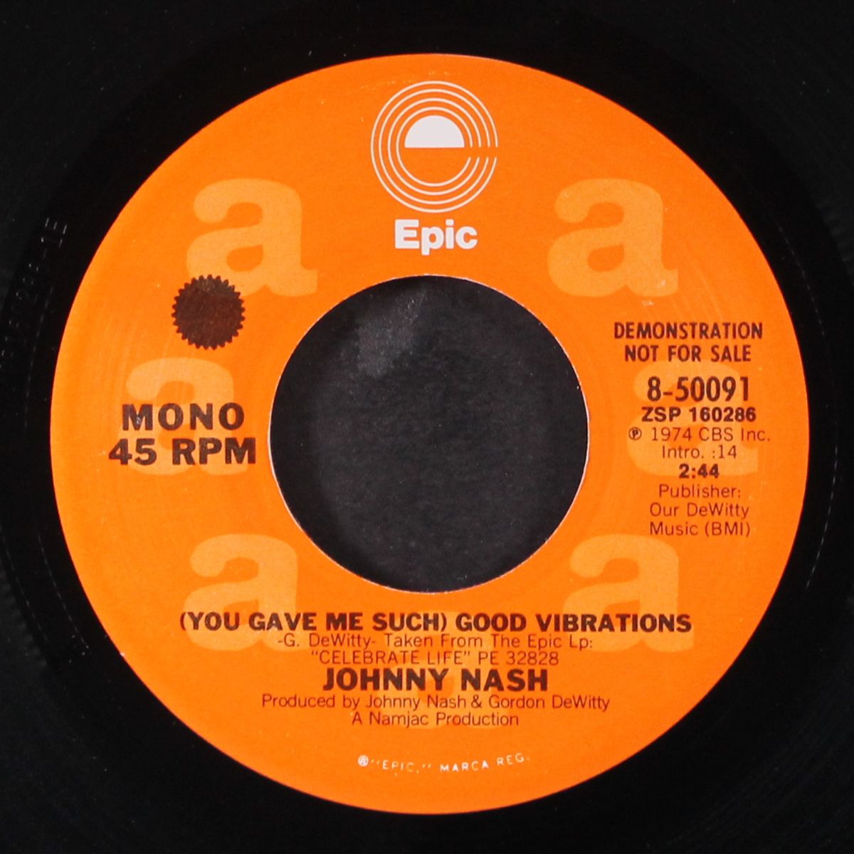 you gave me such good vibrations / mono by JOHNNY NASH