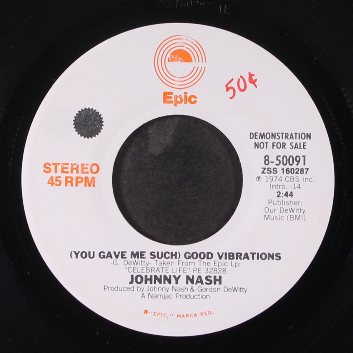 you gave me such good vibrations / mono by JOHNNY NASH