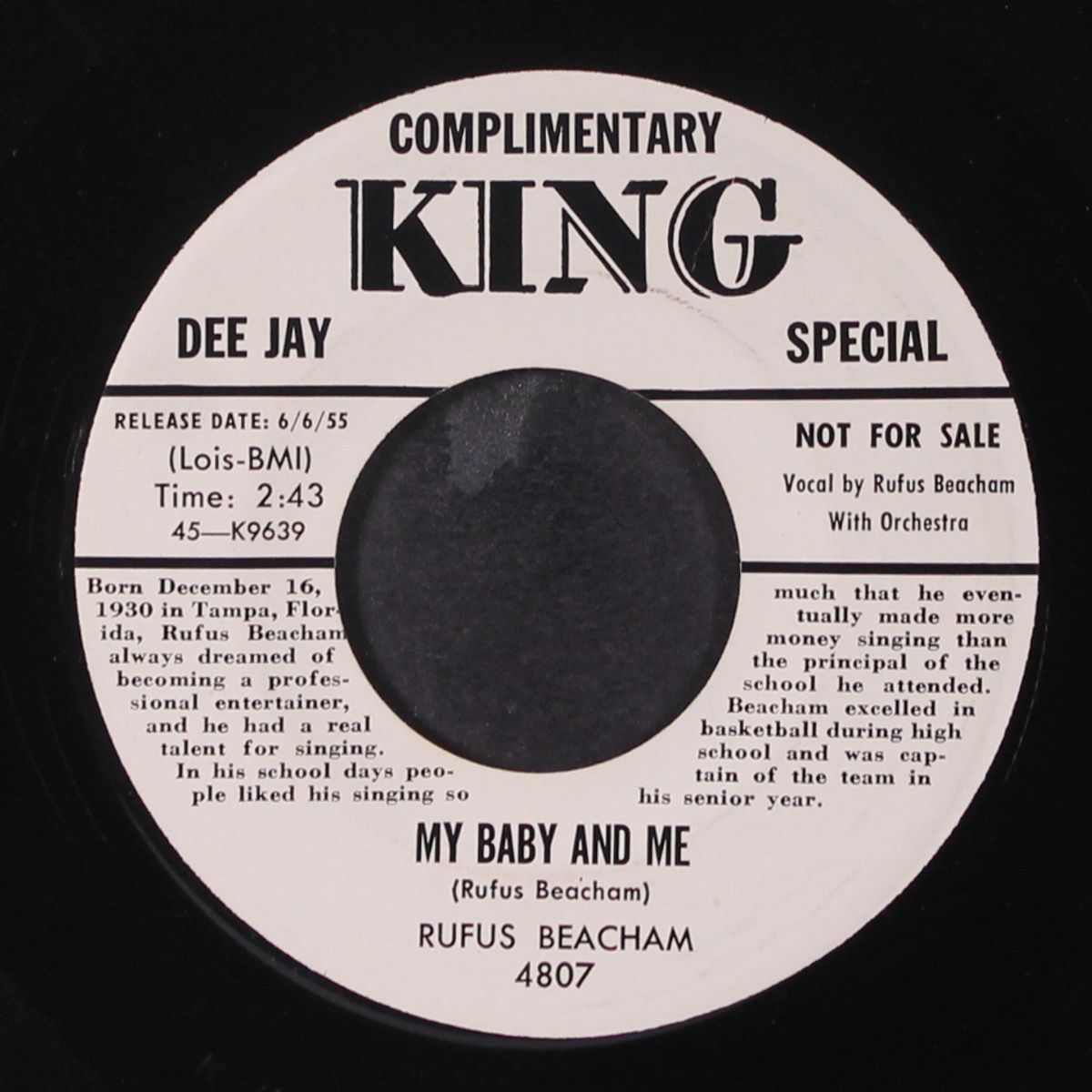 love have mercy / my baby and me by RUFUS BEACHAM