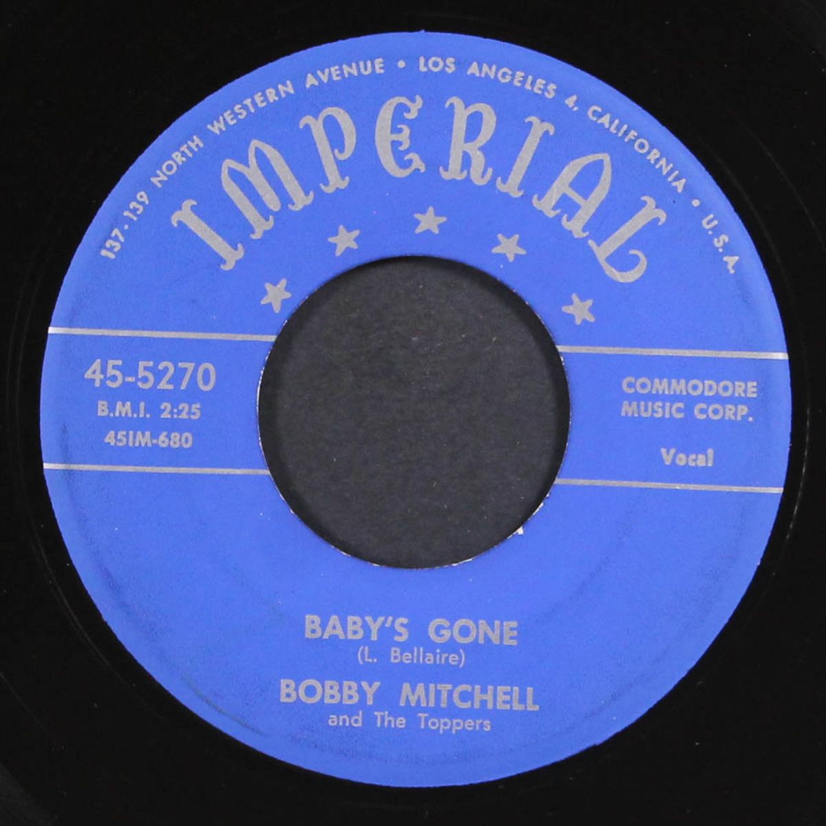 sister lucy / baby's gone by BOBBY MITCHELL & TOPPERS