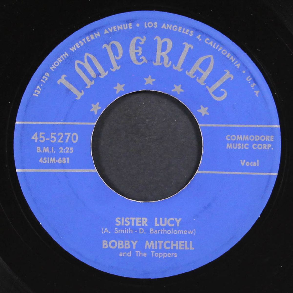 sister lucy / baby's gone by BOBBY MITCHELL & TOPPERS