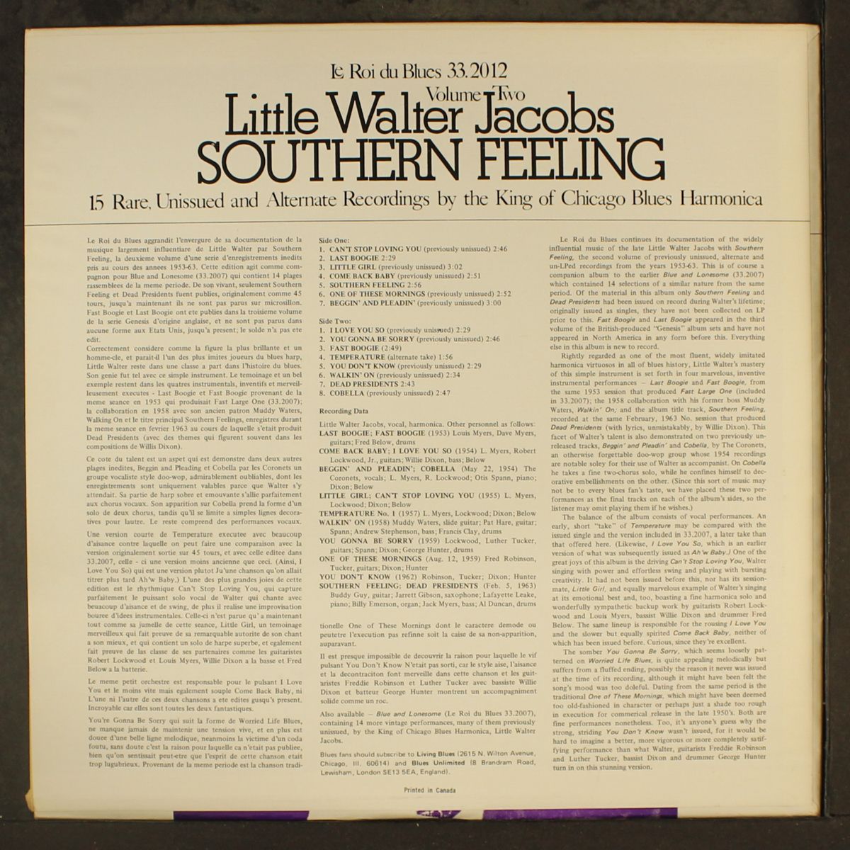 southern feeling by LITTLE WALTER JACOBS