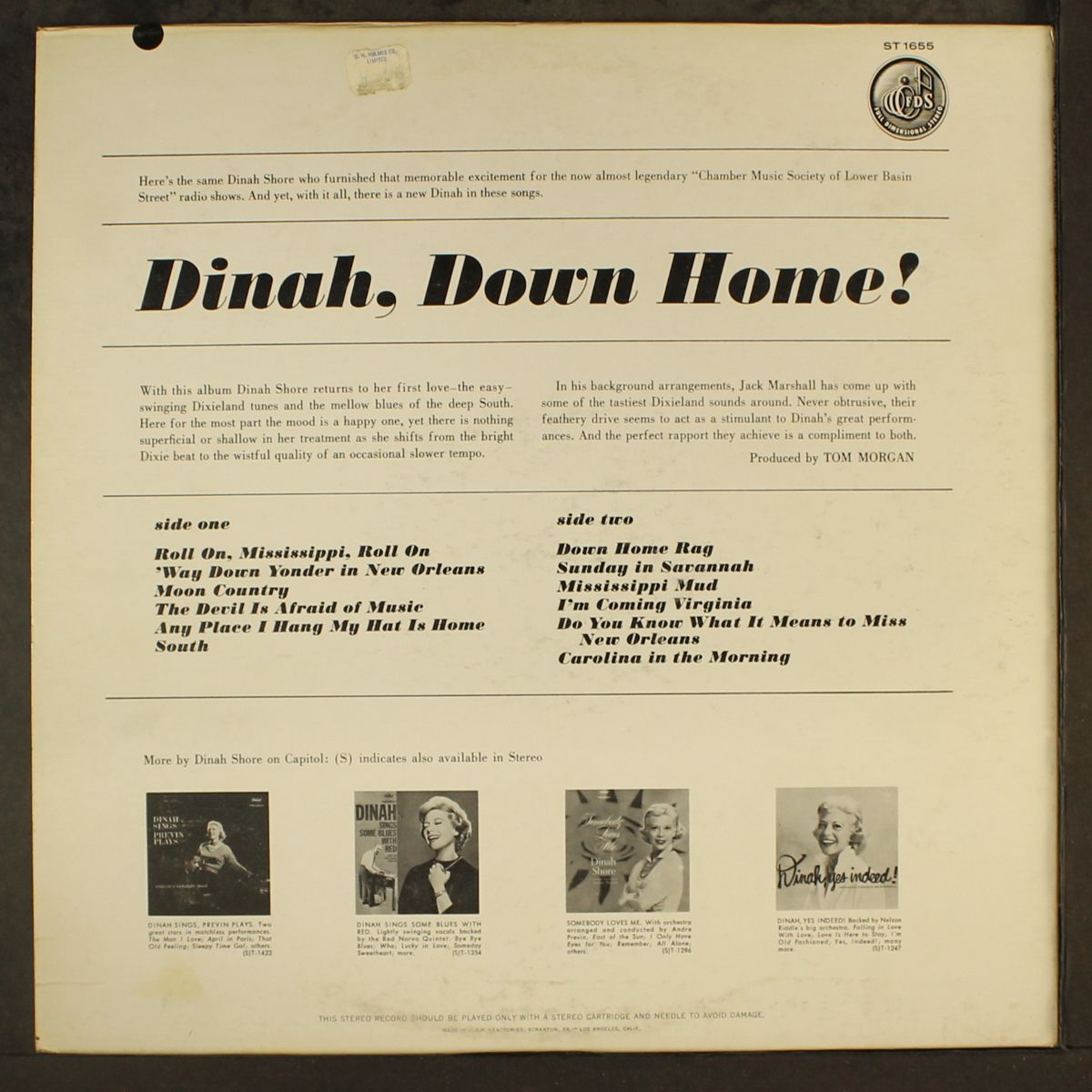 dinah down home by DINAH SHORE