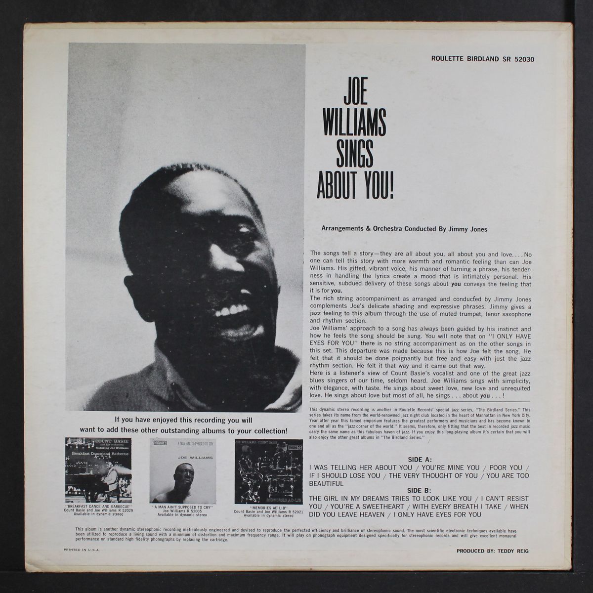 sings about you! by JOE WILLIAMS
