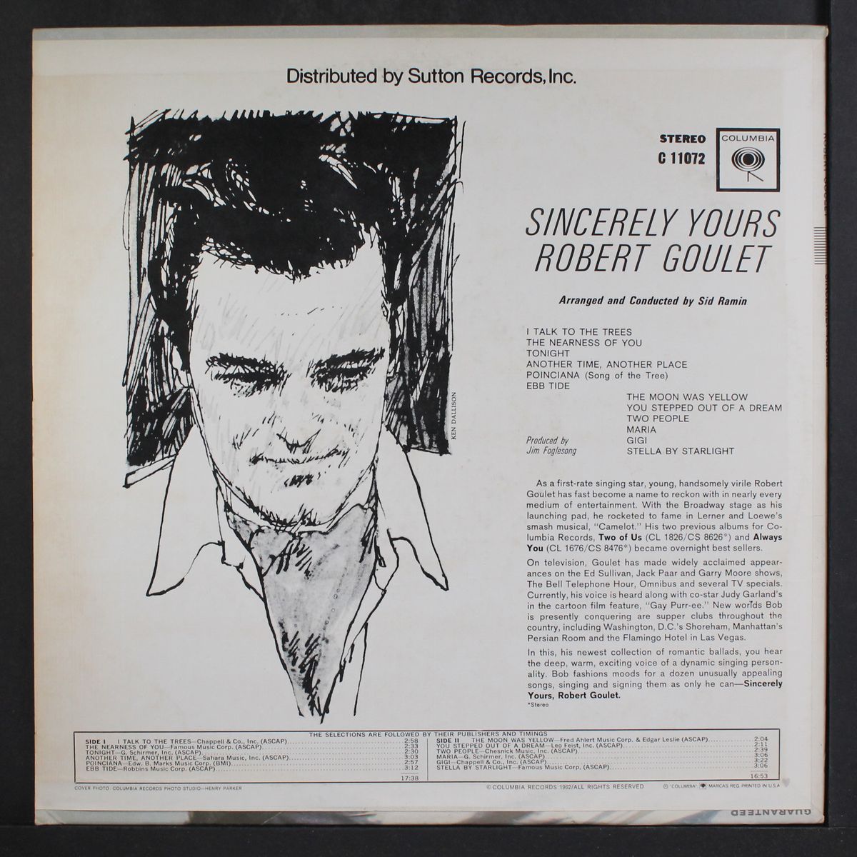 sincerely yours... by ROBERT GOULET