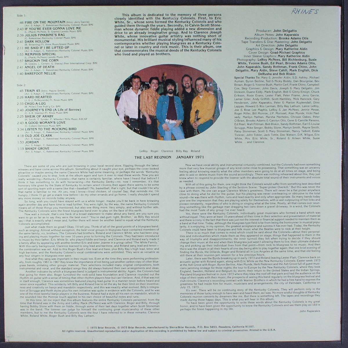 livin' in the past by KENTUCKY COLONELS