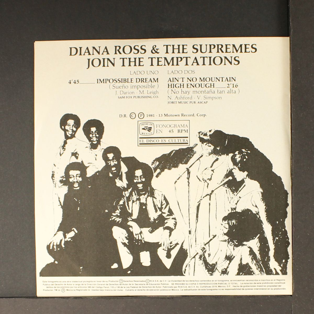 ain't no mountain high enough / impossible dream by DIANA ROSS & SUPREMES