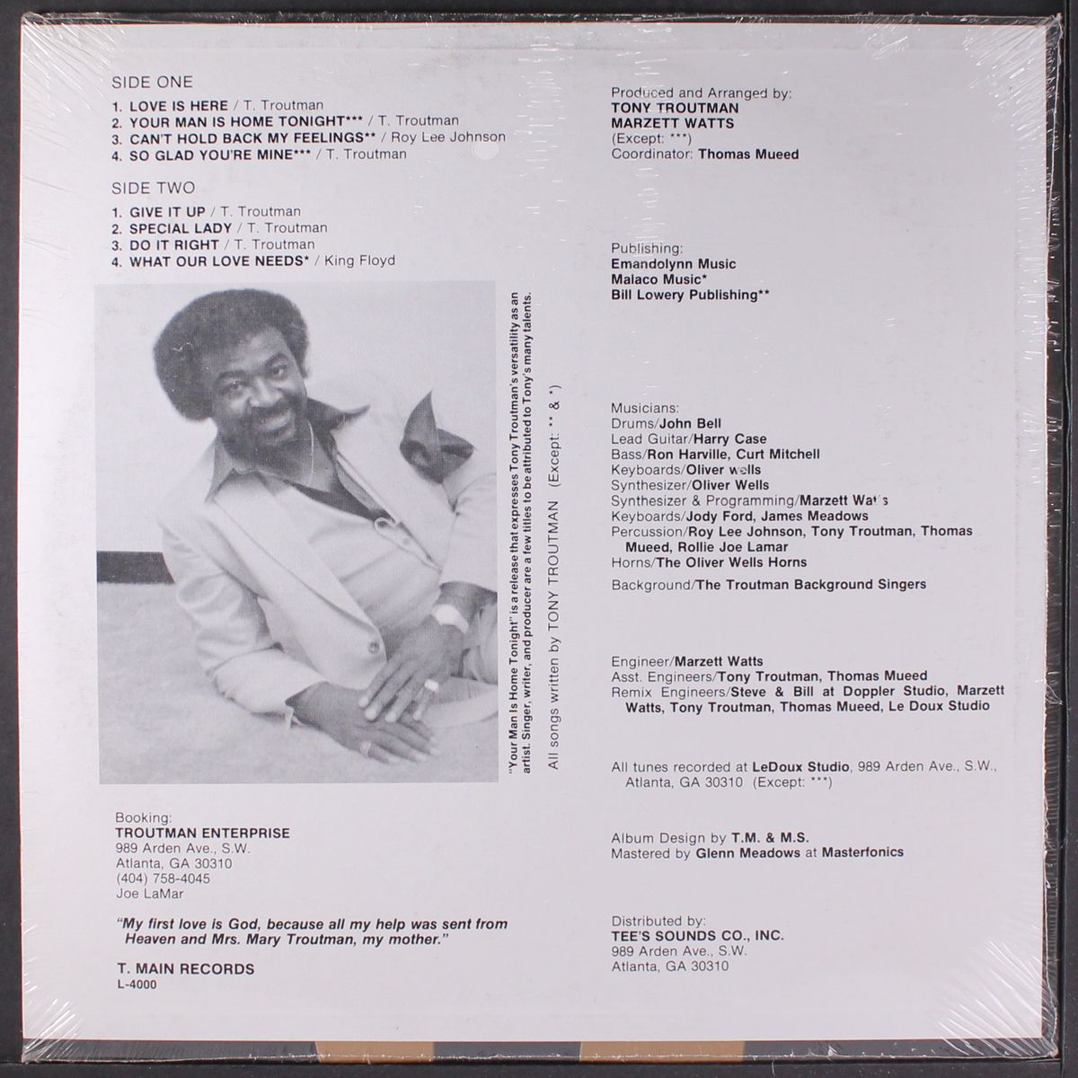 your man is home tonight by TONY TROUTMAN