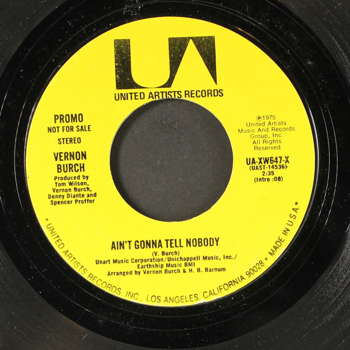 ain't gonna tell nobody / mono by VERNON BURCH