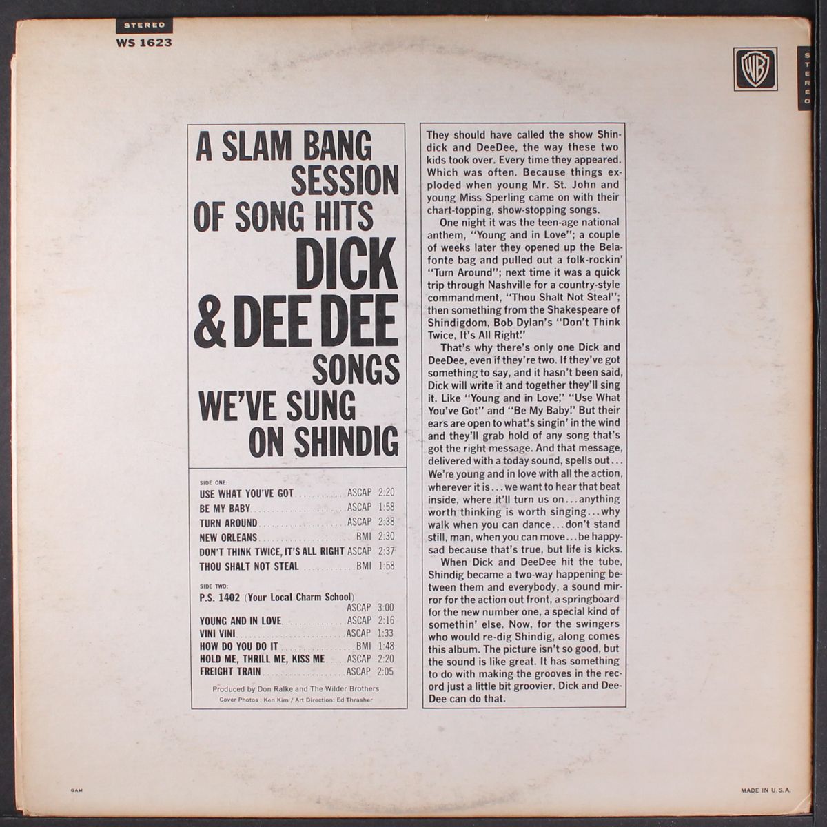 songs we've sung on shindig by DICK & DEE DEE