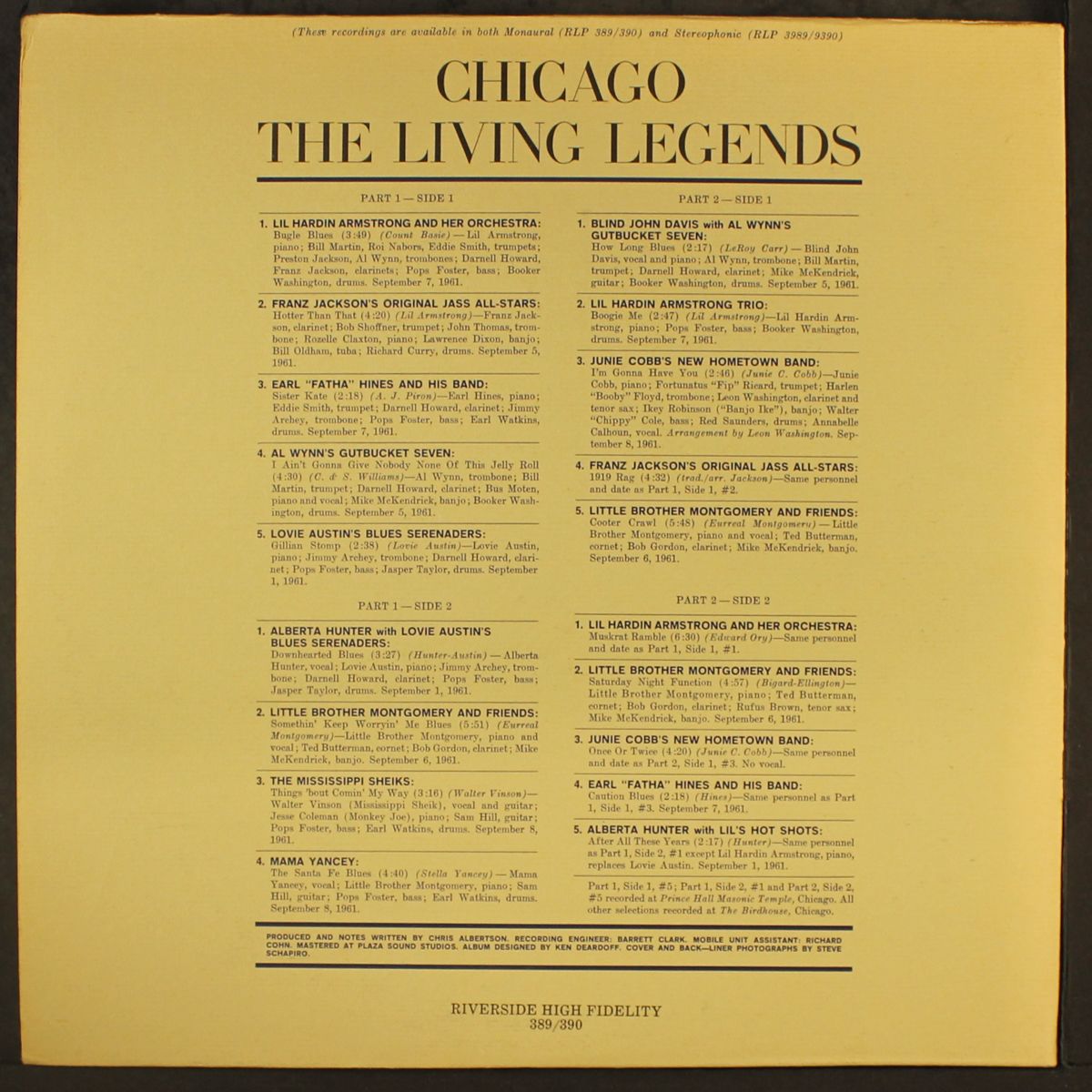 chicago, the living legends by VARIOUS