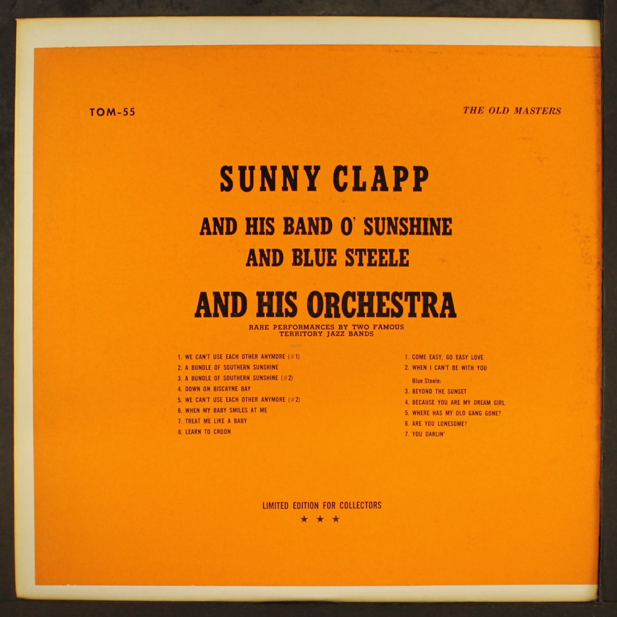 rare performances by SUNNY CLAPP / BLUE STEELE