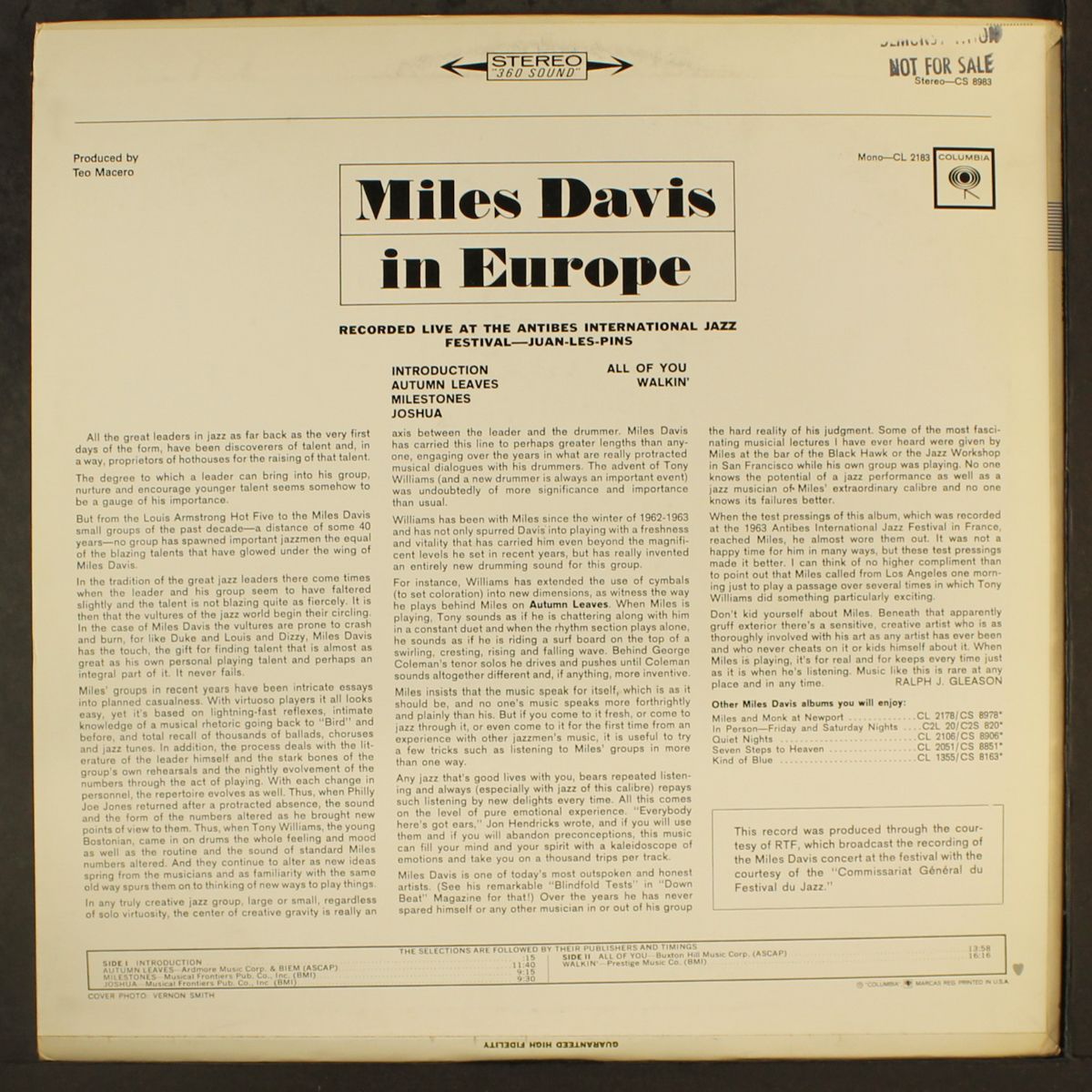 in europe by MILES DAVIS