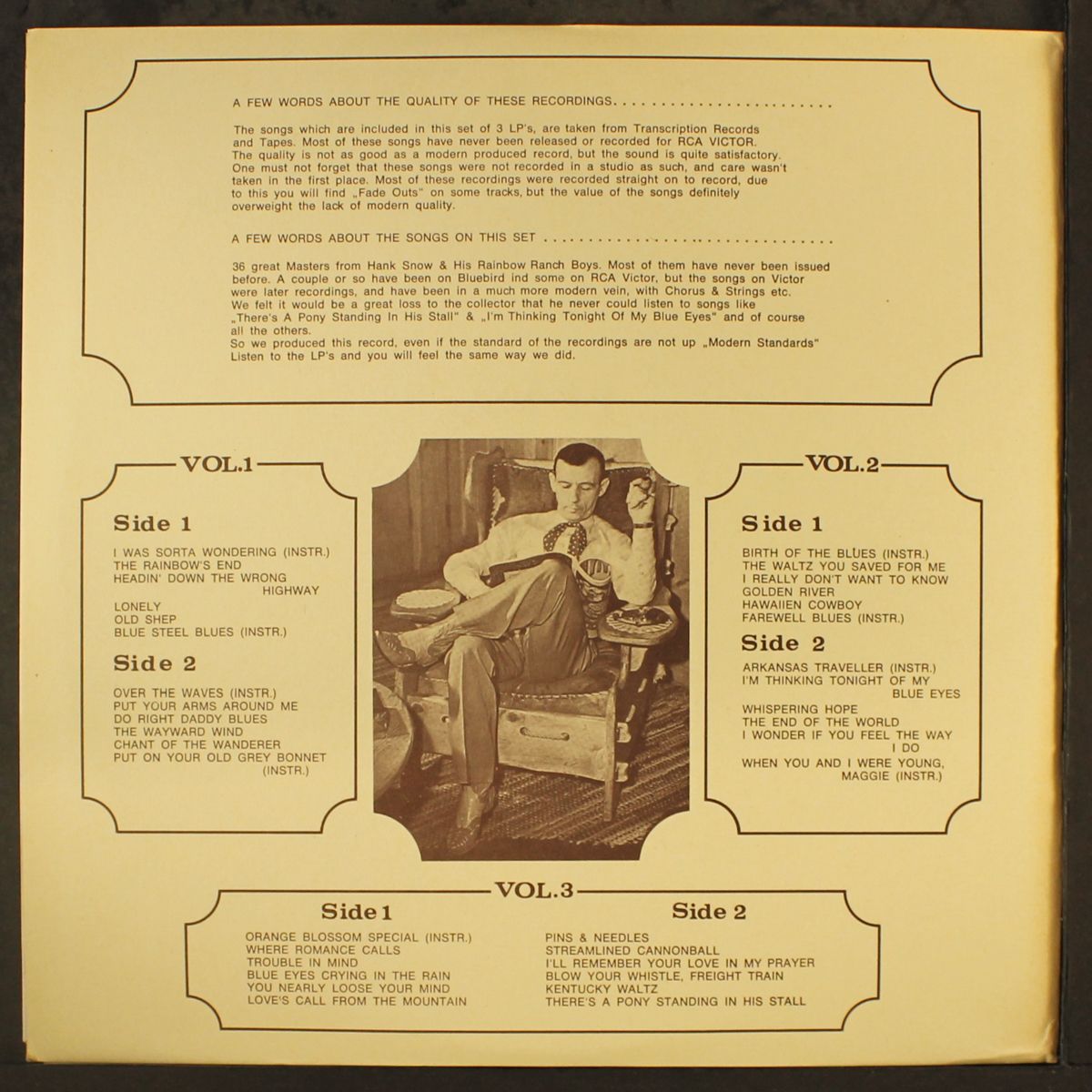 the transcription side of hank snow by HANK SNOW