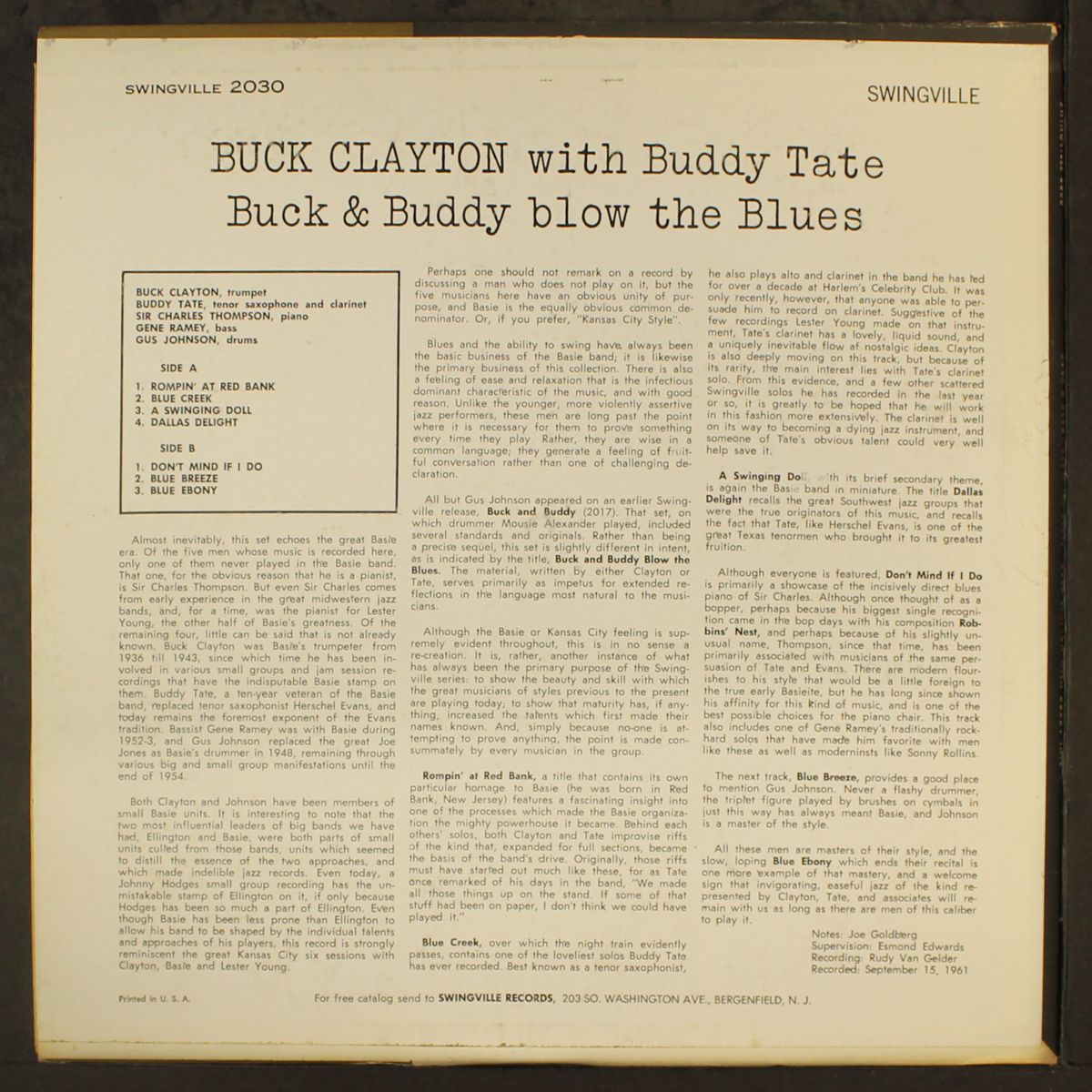 buck & buddy blow the blues by BUCK CLAYTON