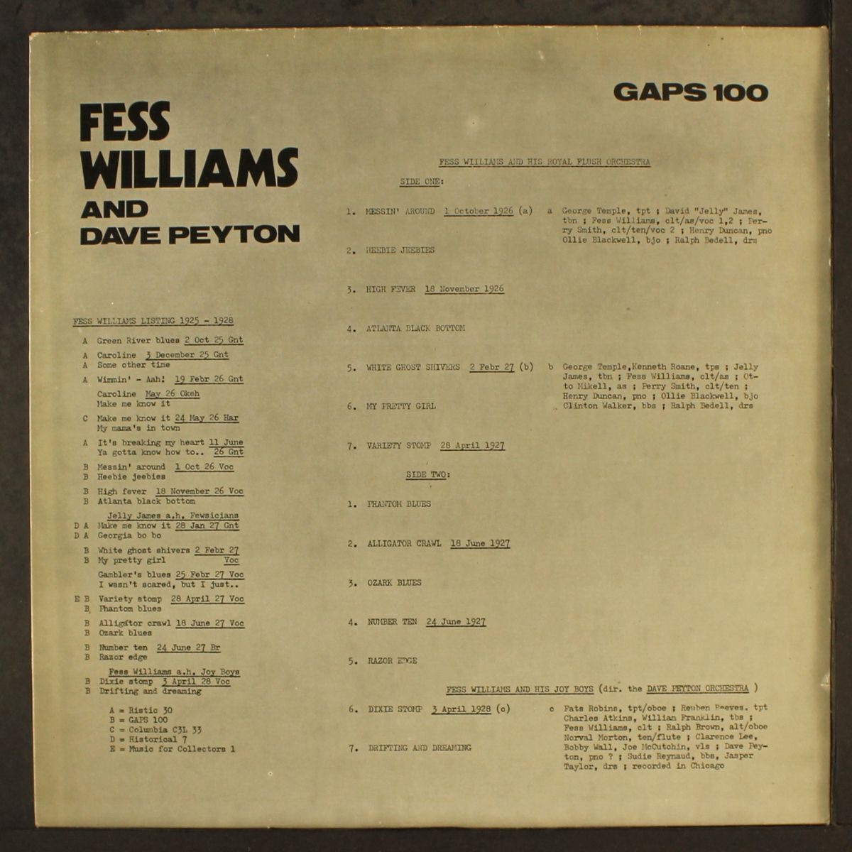 and dave peyton by FESS WILLIAMS
