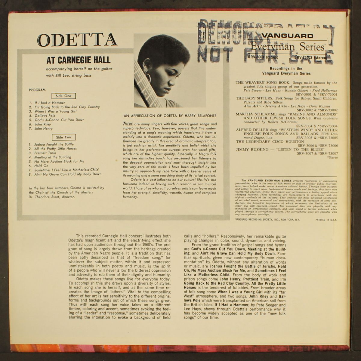 at carnegie hall by ODETTA