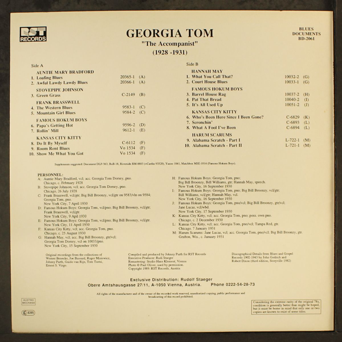the accompanist 1928-31 by GEORGIA TOM