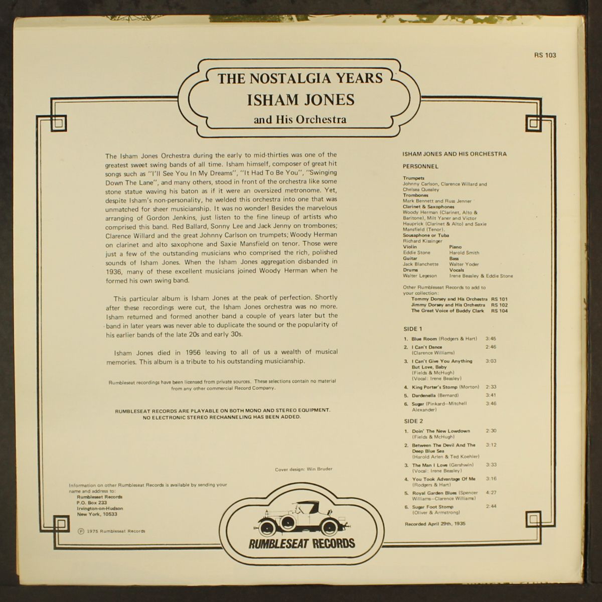 & his orchestra (the nostalgia years) by ISHAM JONES
