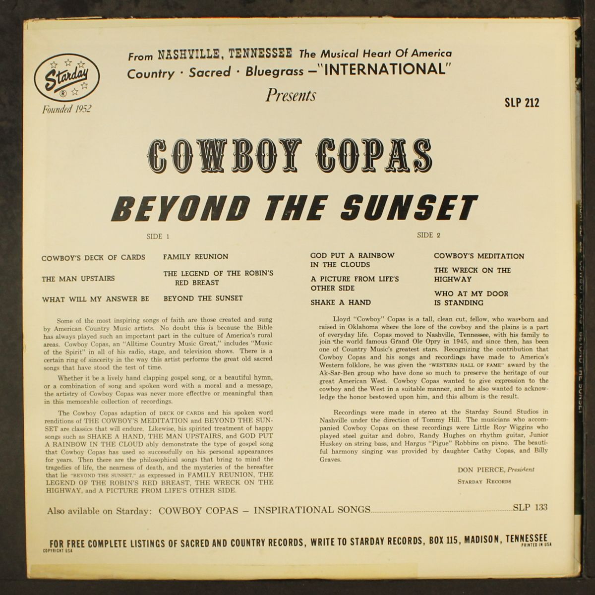 beyond the sunset by COWBOY COPAS