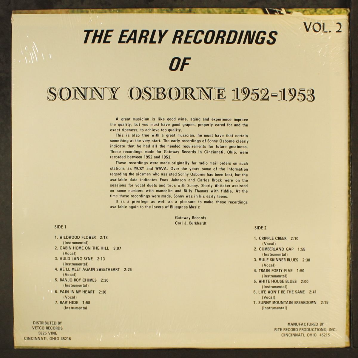 the early recordings, vol. 2 by SONNY OSBORNE
