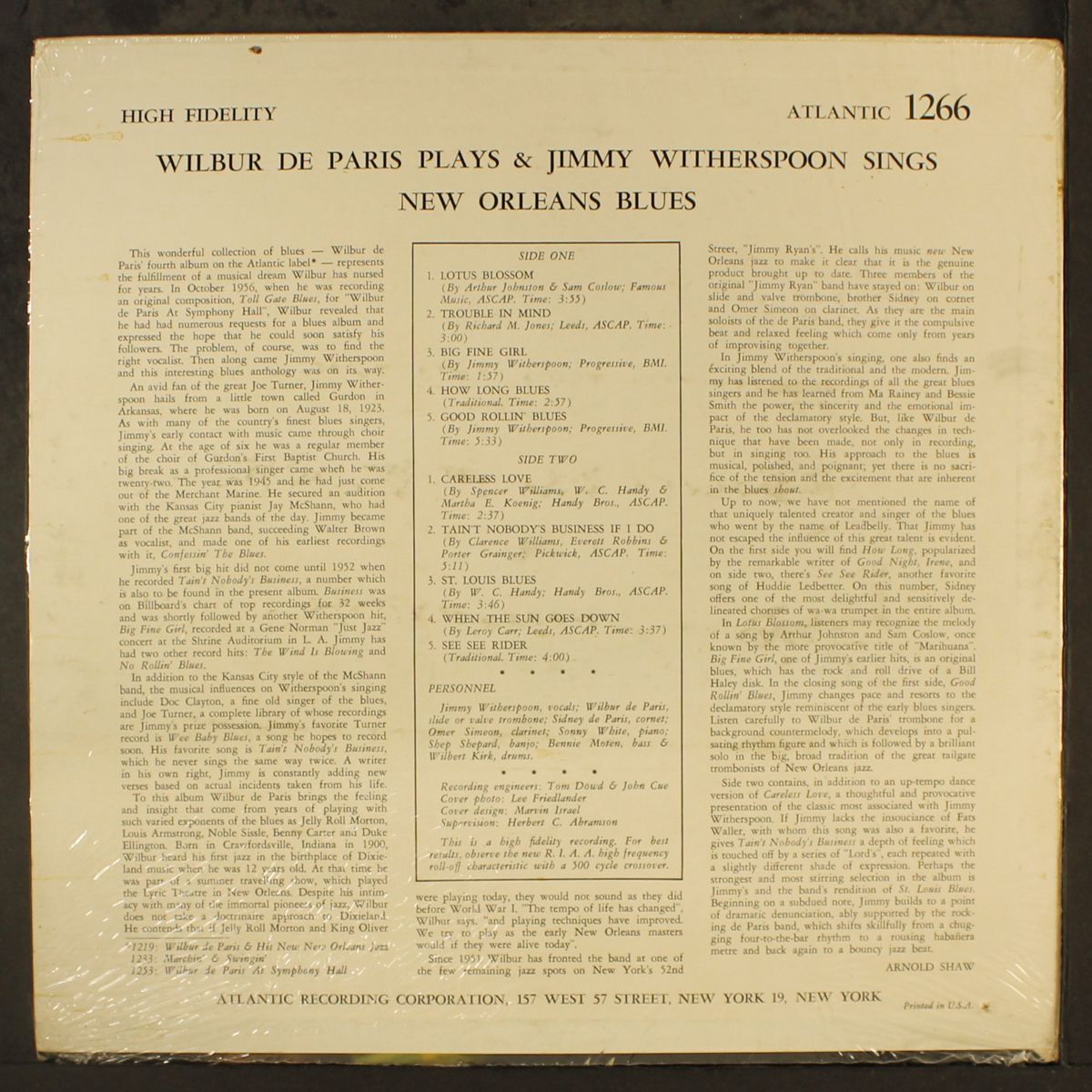 new orleans blues by WILBUR DE PARIS & JIMMY WITHERSPOON