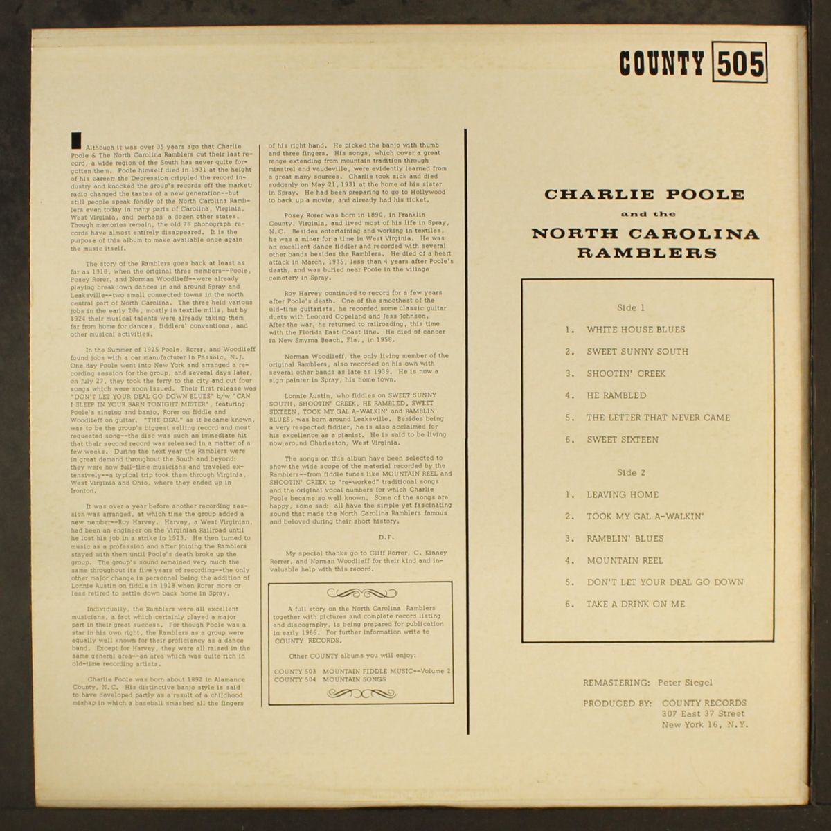 old time songs by CHARLIE POOLE