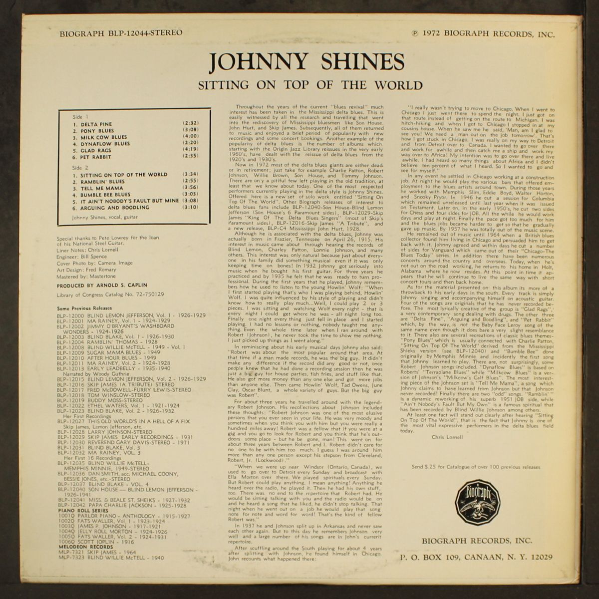 sittin' on top of the world by JOHNNY SHINES