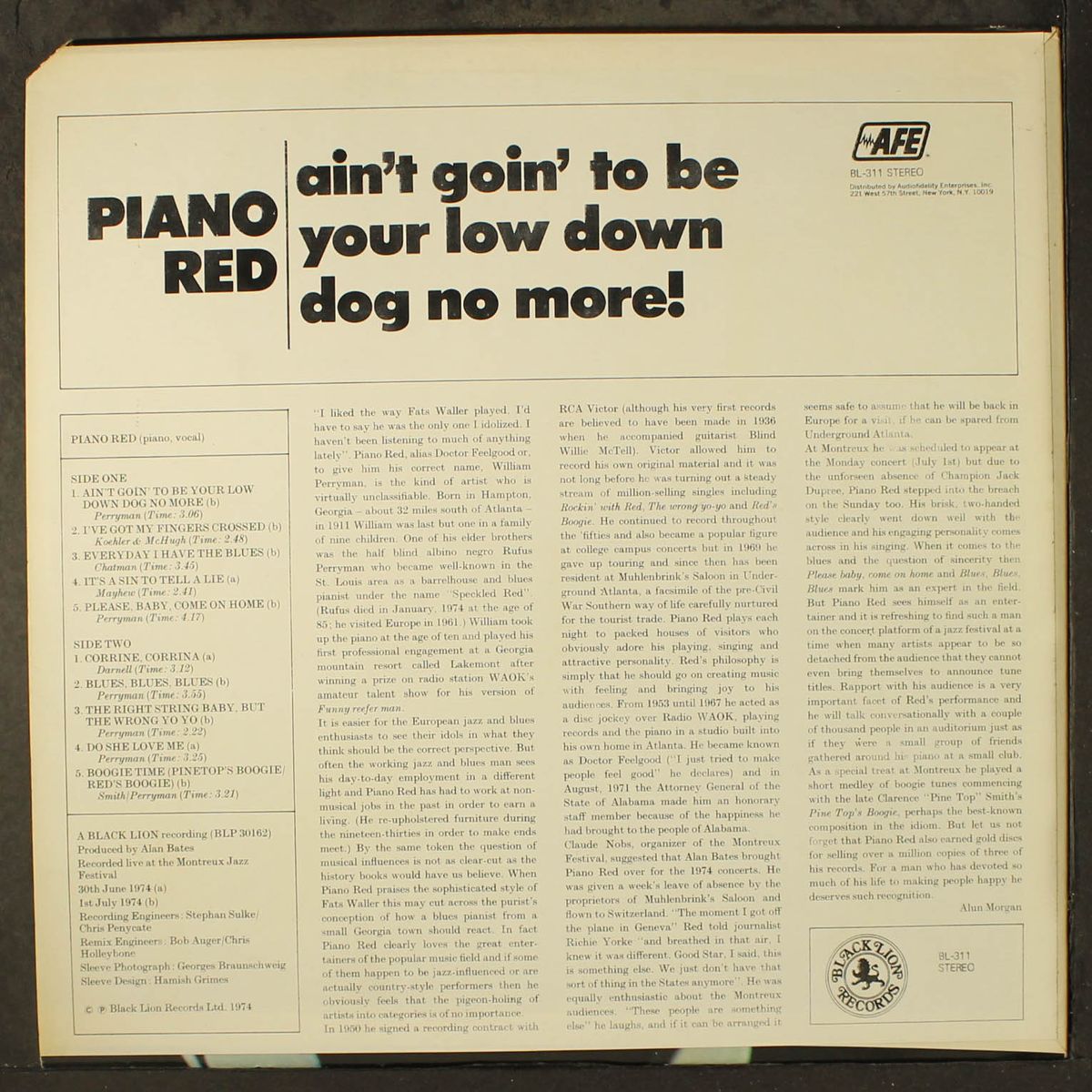 ain't goin' to be your low down dog no more by PIANO RED