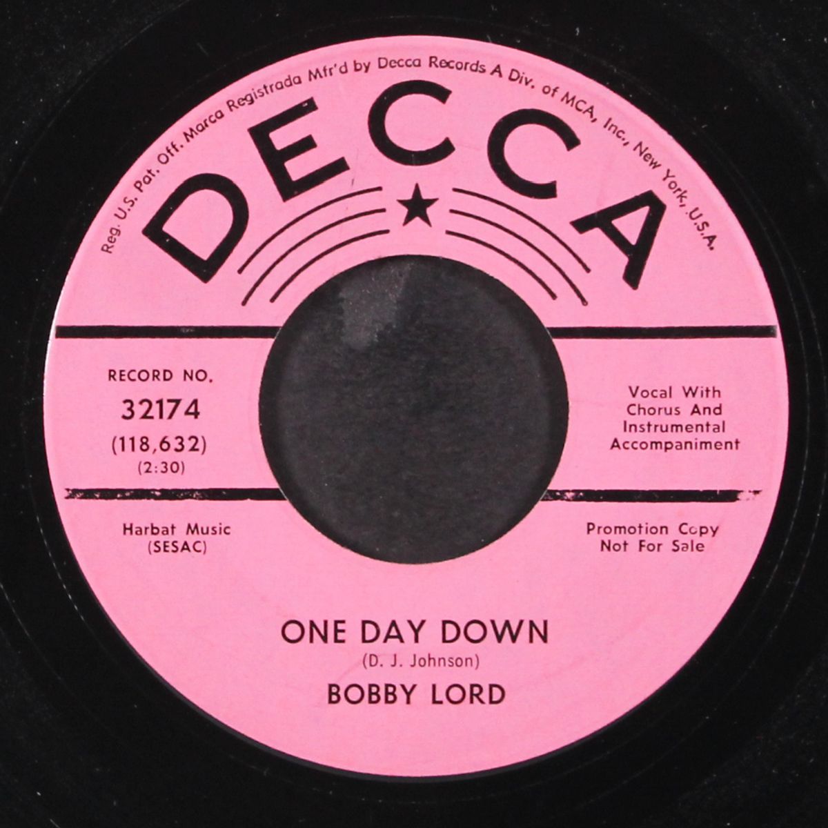 one day down / shadows on the wall by BOBBY LORD