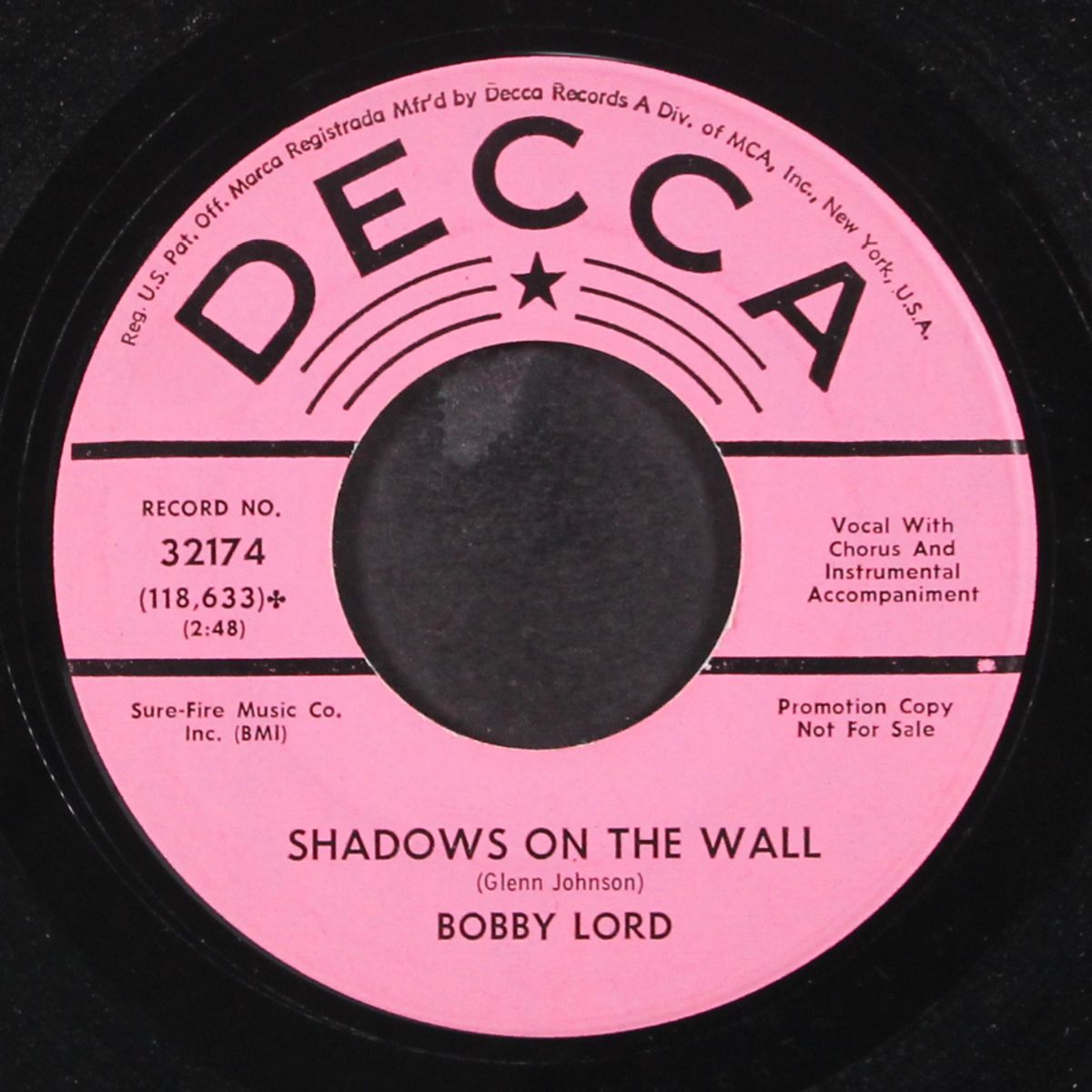 one day down / shadows on the wall by BOBBY LORD