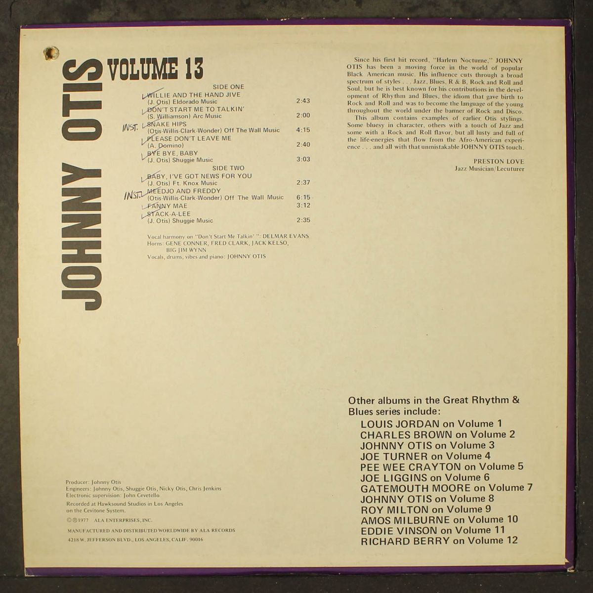 great rhythm & blues oldies, vol. 13 by JOHNNY OTIS