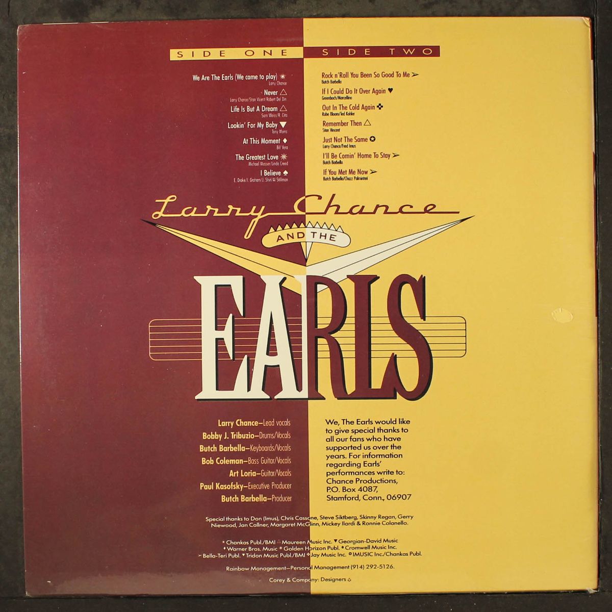 live! by LARRY CHANCE & EARLS