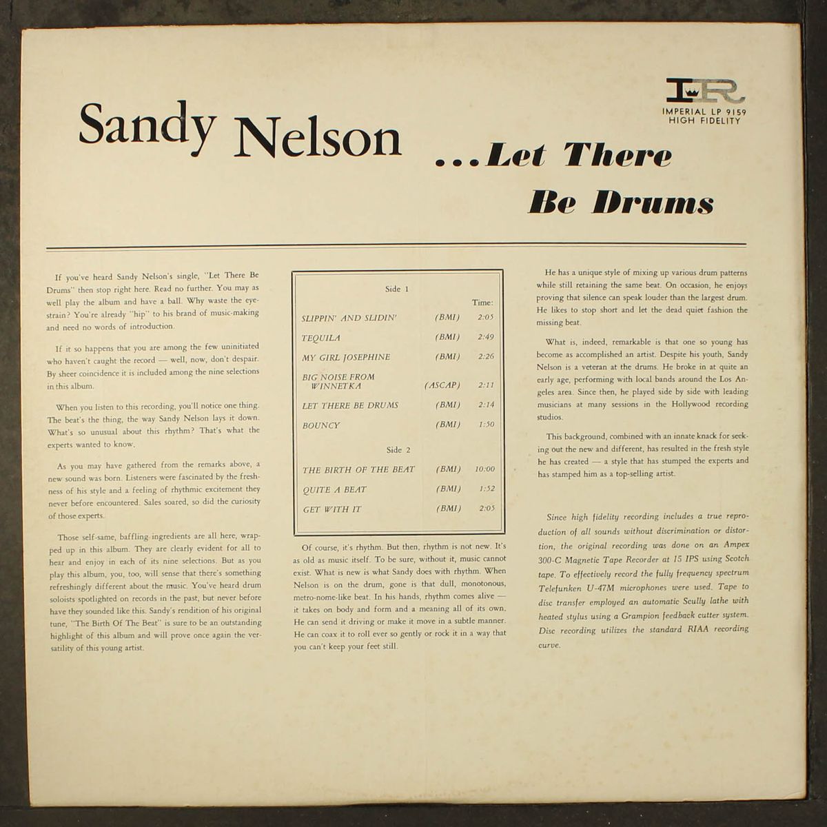 let there be drums by SANDY NELSON