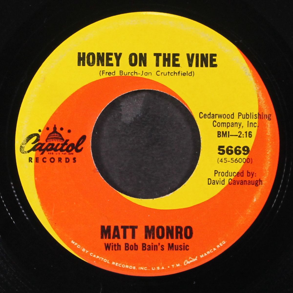 honey on the vine / merci cherie by MATT MONRO