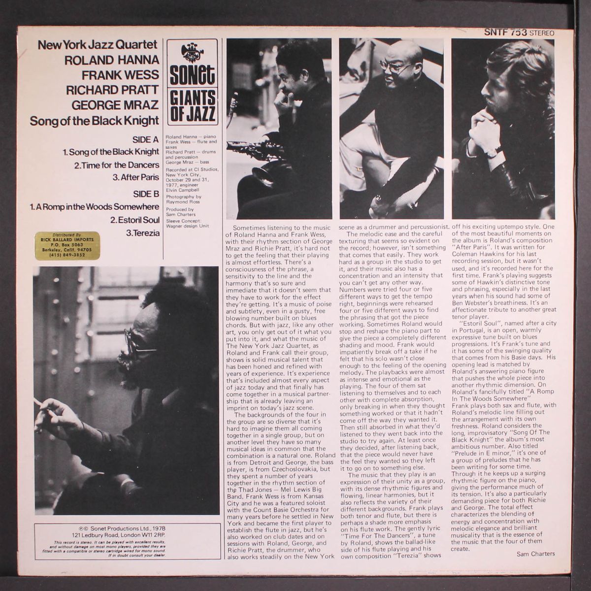 song of the black knight by NEW YORK JAZZ QUARTET