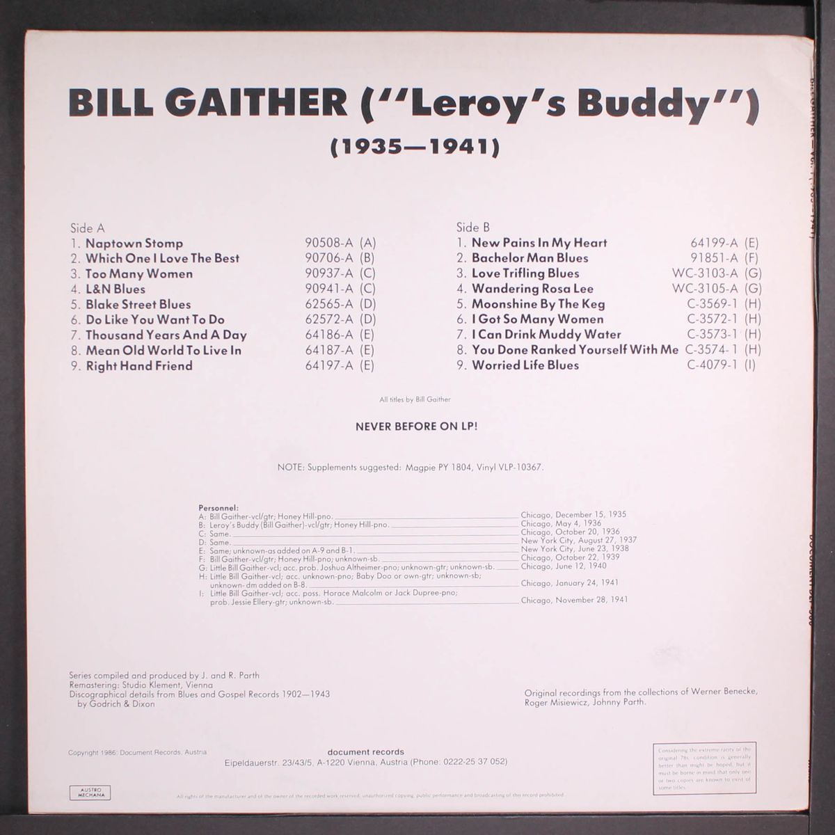 leroy's buddy, vol. 1 (1935-1941) by BILL GAITHER