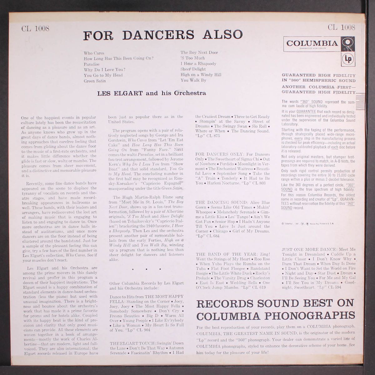 for dancers also by LES ELGART