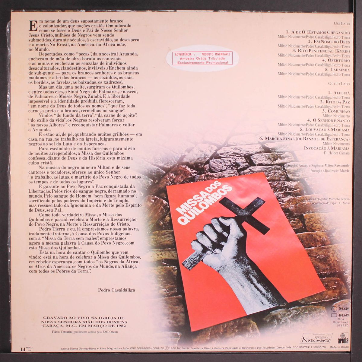 missa dos quilombos by MILTON NASCIMENTO & PEDRO CASALDALIGA