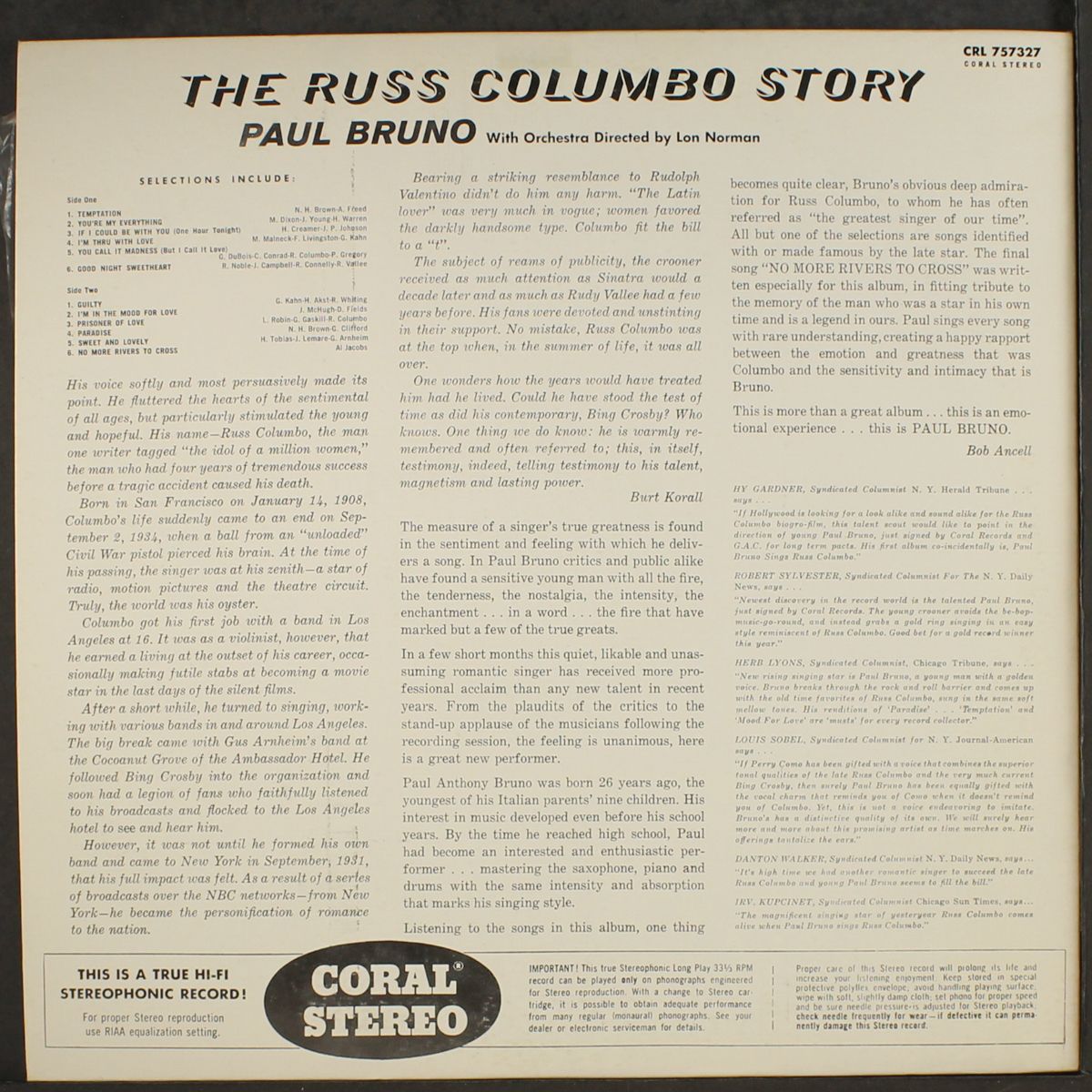 the russ columbo story by PAUL BRUNO