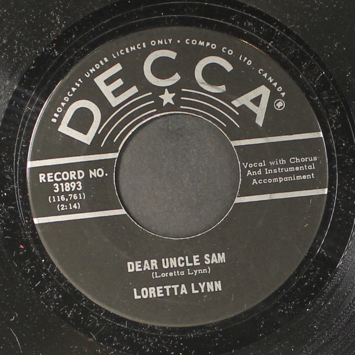 dear uncle sam / hurtin' for certain by LORETTA LYNN