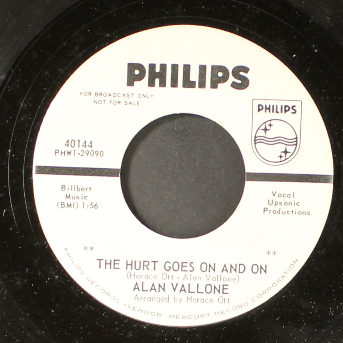 the hurt goes on and on / our love will grow by ALAN VALLONE