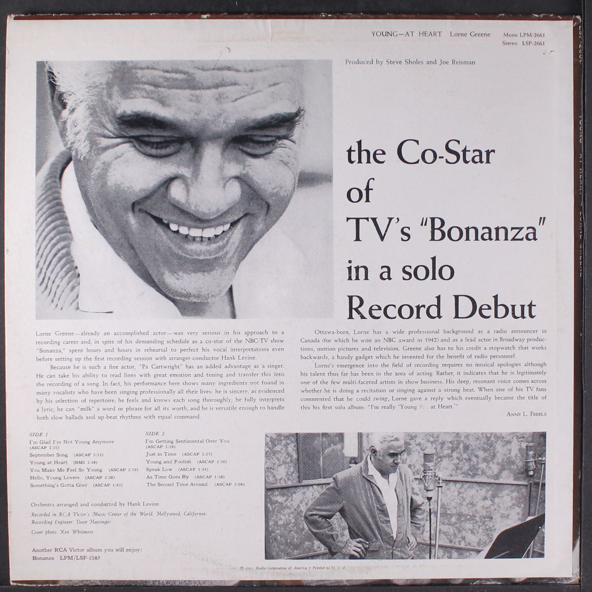 young at heart by LORNE GREENE