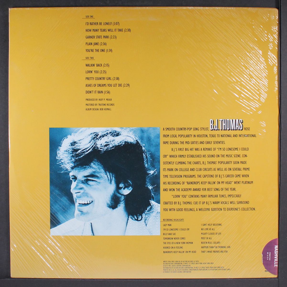 lovin' you by B.J. THOMAS