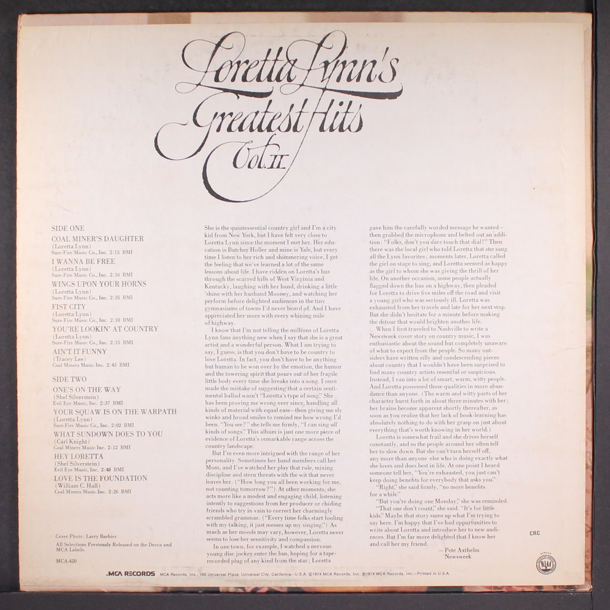 greatest hits, vol. 2 by LORETTA LYNN